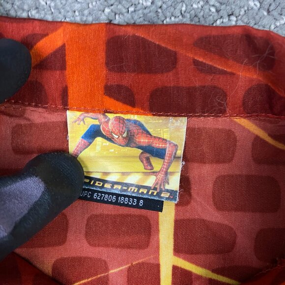 Vintage Spider-Man 2 Shirt Boy's 6X Button Up 2002 Marvel Comics Spiderman 2 - Picture 3 of 9